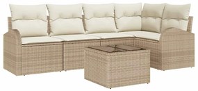 vidaXL Kanapé Szett párnával Bézs Poliészter