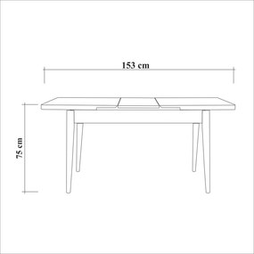 Oliver étkezőasztal, 120 cm – TR869VEL8104