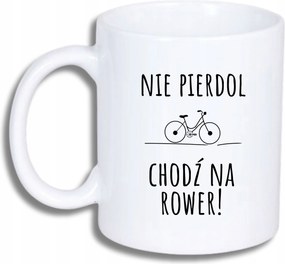 Fehér Bögre Kerékpárosnak Vicces Ajándék Kerékpárra Jár