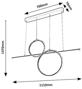 Rabalux 6970 - LED Csillár zsinóron WILLOW LED/48W/230V