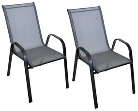 AKCIÓ Kerti székek TAVERNO szett 2db szürke/fekete II. minőség
