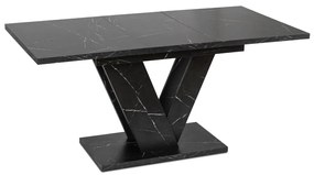 Fekete Márványhatású Bővíthető Étkezőasztal. CLARK 120-160 cm