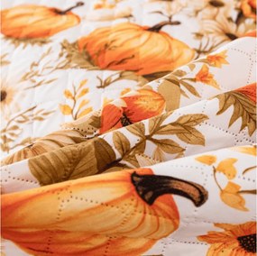 Ágytakaró FLOWERS AND PUMPKINS, narancssárga Méret: 170 x 210 cm