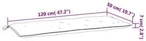 2 db többszínű szövet kerti padpárna 120 x 50 x 7 cm