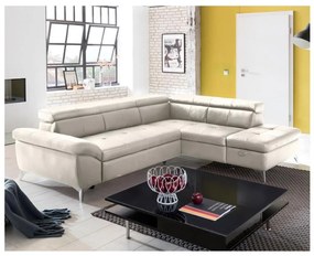 Bőrkárpitos, jobbos L-alakú SALERNO II sarokkanapé, bézs