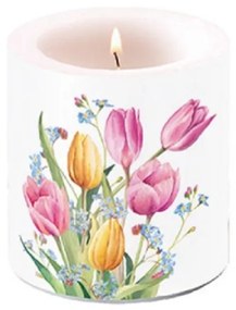 Atvilágítós gyertya - 8x7,5cm - Tulips Bouquet