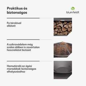 Firebowl Ebeko 3 az 1-ben, grillsütőként vagy asztalként is használható, grillrács + szikravédő