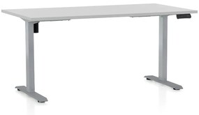OfficeTech B állítható magasságú asztal, 160 x 80 cm, szürke alap, világosszürke