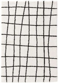 Shaggy rug Louise Black/White 140x200 cm