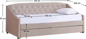 Kihúzható ágy, barnásszürke Taupe, ALODA