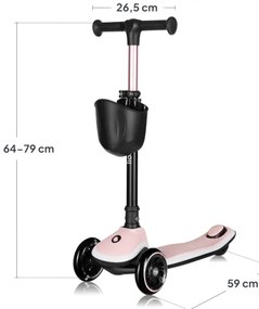 Lionelo - Gyerek roller MEY 3xAAA Pink Rose