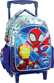 Pókember Spidey Glow gurulós ovis hátizsák, táska 30 cm