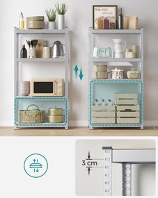 Fém tároló polcok szett(2db) 160x80x40 cm, ezüst