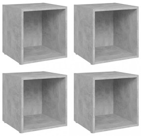 4 db betonszürke szerelt fa TV-szekrény 37 x 35 x 37 cm