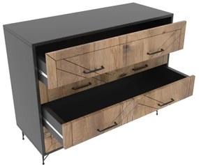 COMFORT komód 100x80 cm barna/fekete