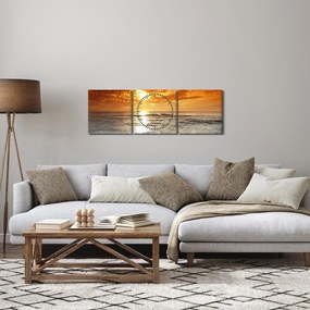Naplemente Korzikán képe (órával) (90x30 cm)