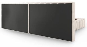 Bézs kárpitozott ágyneműtartós franciaágy ágyráccsal 180x200 cm Mamaia – Micadoni Home