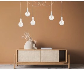 Csillár zsinóron MIROS 5xE27/60W/230V pók fehér