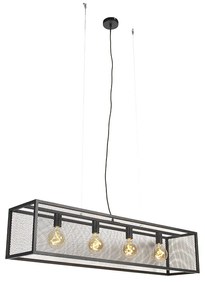 Ipari lógólámpa fekete 118 cm hálós 4-lámpás - Cage