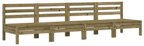 vidaXL 4 db impregnált fenyőfa karfa nélküli kerti kanapé
