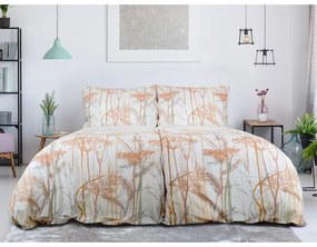 Fehér-terrakotta színű egyszemélyes krepp ágyneműhuzat 140x200 cm Caraway – B.E.S.