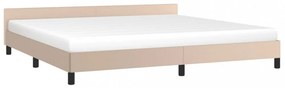 kávészínű ágykeret fejtámlával matrac nélkül 200x200 cm