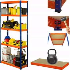 Tárolószekrény fém állvány Helios 180x110x40cm 5Px175kg Tartós Lengyel