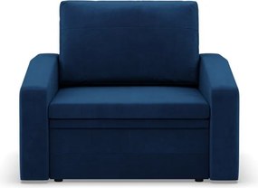 Vertico fekvőfotel, 80 cm széles, bársony, kék