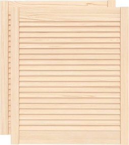 vidaXL 2 db tömör fenyőfa lamellás szekrényajtó 69 x 59,4 cm