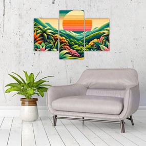 Kép - Színes naplemente (90x60 cm)