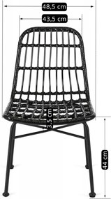 Rattan szék fekete színben WALDI