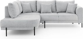 Világosszürke zsenília sarokkanapé (bal oldali-L alakú) Mauris – Ropez