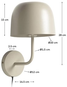 Alish bézs fali lámpa - Kave Home