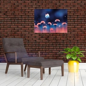 Pitypang képe kék pillangóval (70x50 cm)