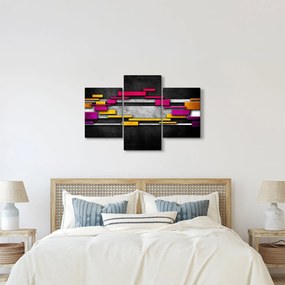 Egy kép a színes absztrakció fekete alapon (90x60 cm)