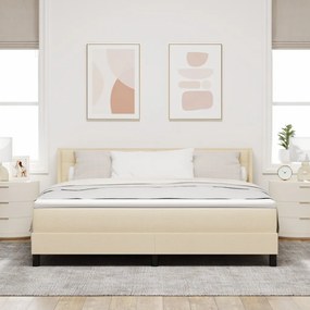 Boxspring Ágy Matraccal – Krém színben, 180 x 200 cm, szövetből.