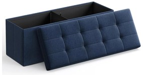 Puff 110x38x38 cm, tároló ottomán pad, 120 l, sötétszürke