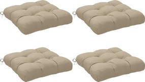 Outsunny 4 darabos kerti székpárna szett, tűzött kültéri párnák, 10 cm vastag töltés, méret: 48W x 48D cm, Khaki | Aosom