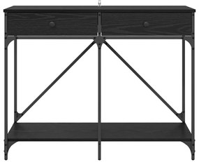 vidaXL Konzolasztal fiókkal Fekete tölgy 100 x 39 x 78,5 cm Faanyag