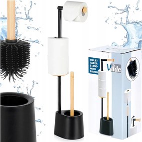 Szilikon Wc kefe fürdőszoba Wc papír tartó állvány 2in1