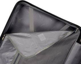 BONTOUR “wave” közepes duplakerekes gurulós bőrönd, fekete, m méretű