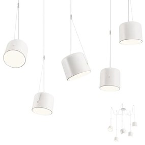 Redo 01-1827 - Csillár zsinóron DODO 5xE27/15W/230V pók fehér