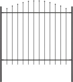 vidaXL Kerti Kerítés 7 pcs Szürke 170 x 190 cm Porszórt acél