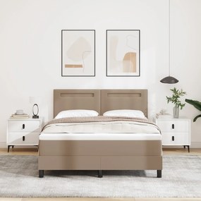 Boxspring ágy matraccal - Cappuccino, 140x190 cm, műbőr