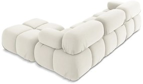 Fehér bársony moduláris sarokkanapé Lokua – Makamii