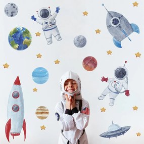 Gario Falmatrica gyerekeknek Solar system - bolygók, űrhajósok, rakéták és UFO-k Méret: 100 x 100 cm