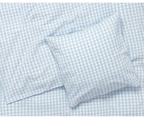 Fehér-világoskék egyszemélyes-hosszabbított krepp ágyneműhuzat 140x220 cm Bæk&amp;Bølge – JUNA