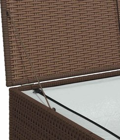Barna Polyrattan Kerti Tárolóláda 150 X 100 X 100 Cm