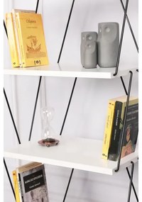 Könyvespolc BALABAN 165x48 cm fehér/fekete