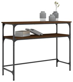 barna tölgyszínű szerelt fa tálalóasztal 100x35,5x75 cm